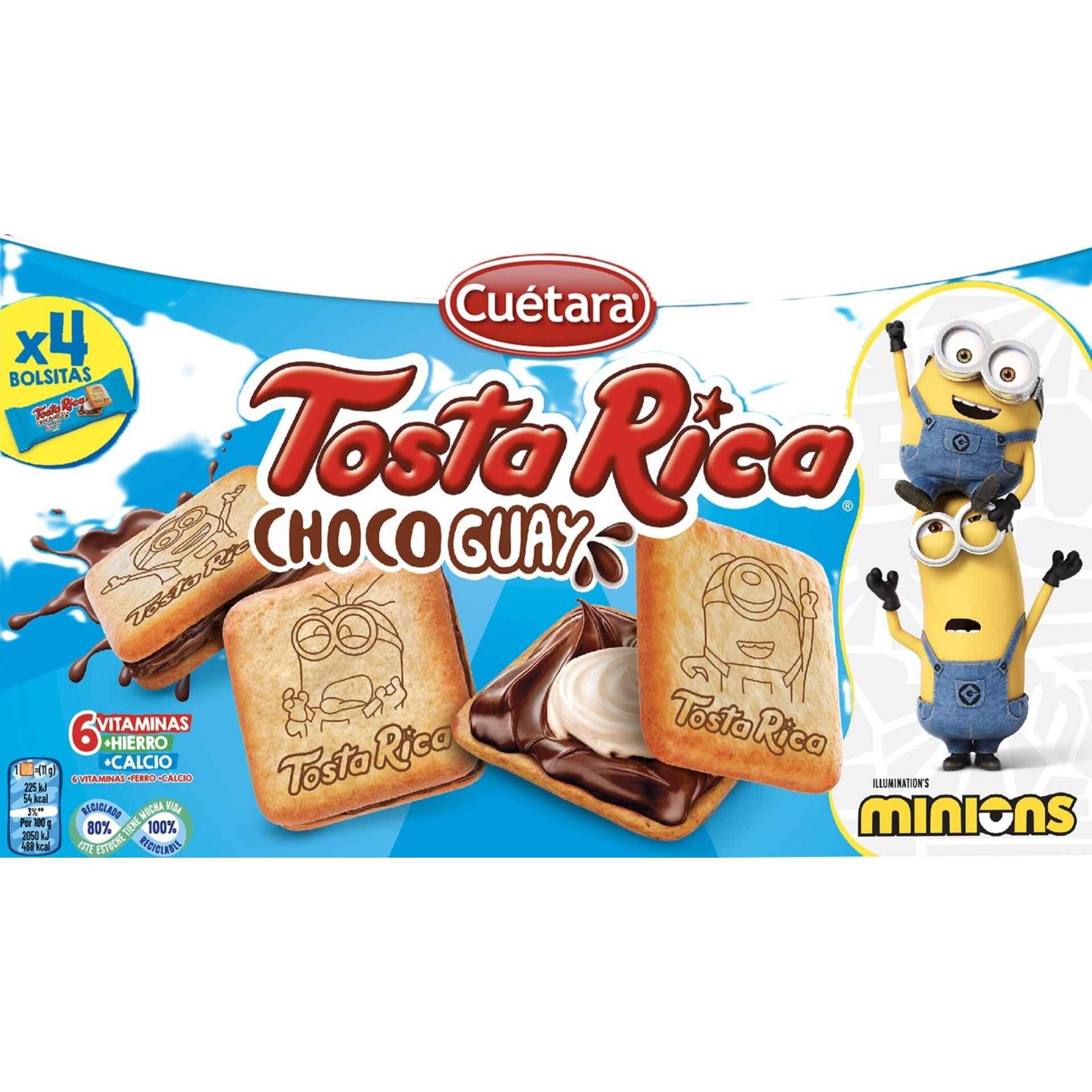 Bolachas com Recheio de Leite e Cacau Tosta Rica Choco Guay